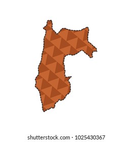 Dotted line map of Venezuela