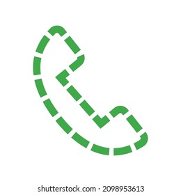 Dotted line phone icon. Vector.