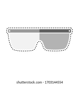 Dotted line protection glasses icon. Medical biosecurity uniform - Vector