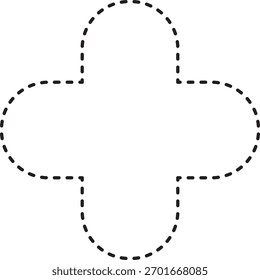 linha pontilhada redonda esboço minimalista fé cristã símbolo elegante vetor design moderno religião crença esperança jesus amor simples arte tatuagem ícone graça