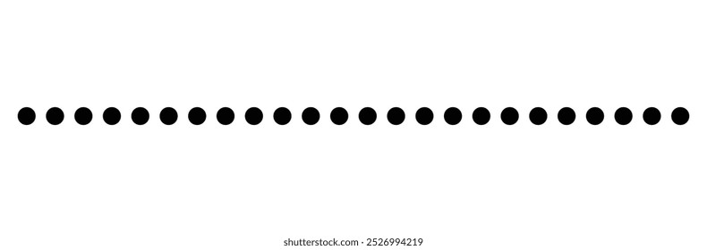 Dotted line simple shape vector. Black dots in line. Vector illustration
