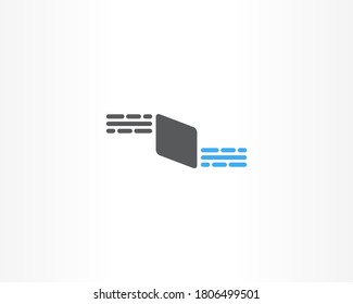 dotted line and square logo design icon