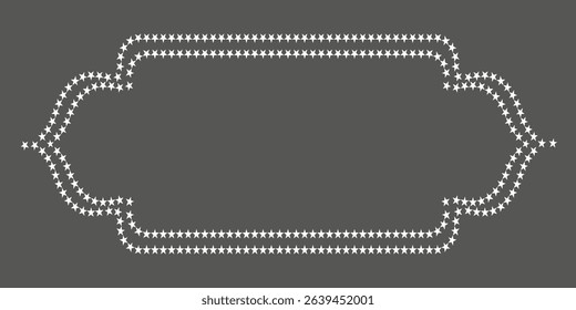 Dotted Line Vintage Frame on Dark Background – Decorative Retro Border Label Design for Invitations, Stickers, Posters, Packaging, Tags, or Elegant Digital Graphic Projects