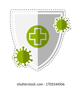 Symbol für den Schutz des gepunkteten Zeilenvirus - Vektorgrafik