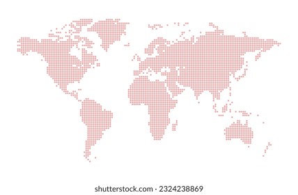 Dotted line world map, technology background