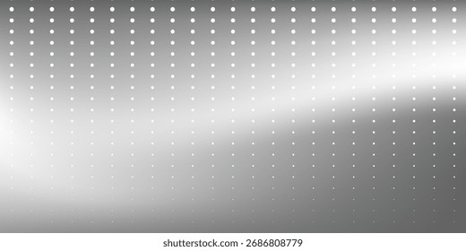 Fondo de líneas punteadas con textura de espejo de metal. Superficie de gradiente cromado con arte de brillo ligero simple