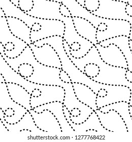Dotted lines curves seamless pattern. Perfect for wrapping paper or fabric.