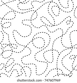 Dotted Lines Curves Seamless Pattern