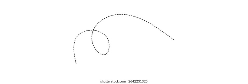 dotted lines path isolated on white background. Path travel dotted line trip dashed trace destination track plan and silhouette, traveling symbol.