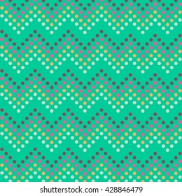 Dotted lines zigzag pattern with stylish retro color tones