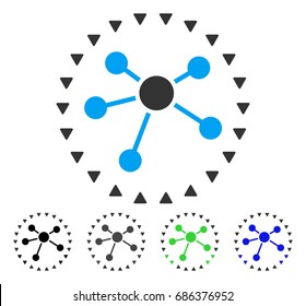 Dotted Links Diagram flat vector icon. Colored dotted links diagram gray, black, blue, green icon variants. Flat icon style for application design.