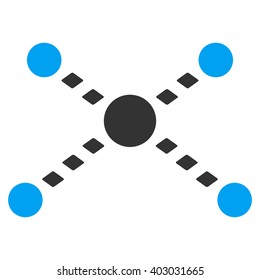 Dotted Links vector toolbar icon. Style is flat icon symbol, color, white background, rhombus dots.