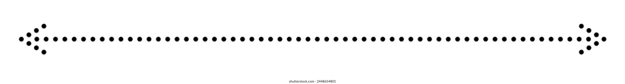 Dotted long double arrows vector icon