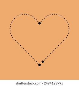 Dotted Love Shape for Showcasing Love, romance, anniversary print design on t-shirt and mug. 