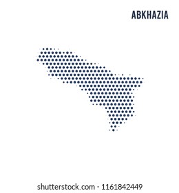 Dotted map of Abkhazia isolated on white background.
