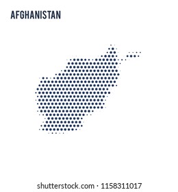 Dotted map of Afghanistan isolated on white background.