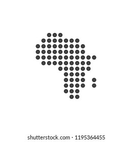 dotted map of Africa icon, vector illustration isolated on white background.