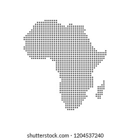 Dotted Map of the African continent. Vector illustration.