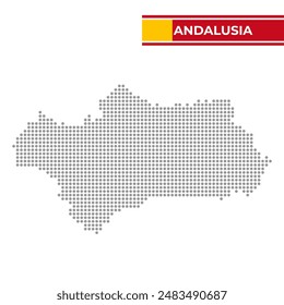 Dotted map of Andalusia in Spain