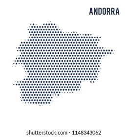 Dotted map of Andorra isolated on white background.