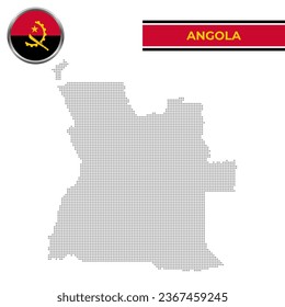 Mapa de Angola con bandera circular