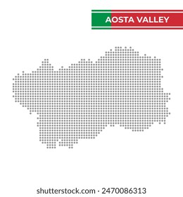 Dotted map of Aosta Valley Region in Italy