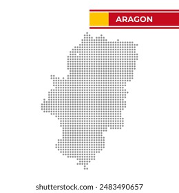 Mapa punteado de Aragón en España