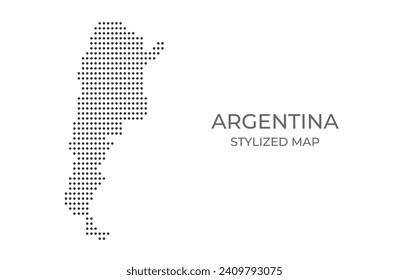 Dotted Karte von Argentinien im stilisierten Stil. Einfache Abbildung der Landkarte für Poster, Banner.