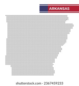 Dotted map of Arkansas state