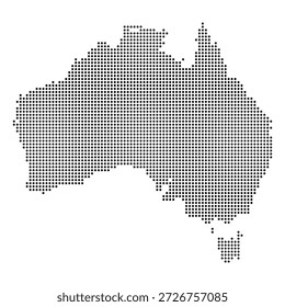 Geteilte Karte von Australien. Schwarzes Halbton-Ländersymbol. Vektorgrafik.