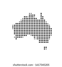 Dotted map of Australia on the white background