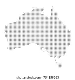 Dotted map of Australia. Vector eps10