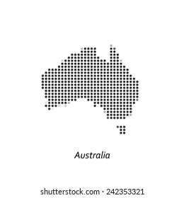 Dotted map of Australia for your design, concept Illustration.