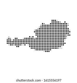 Dotted map of Austria on the white background