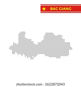 Dotted map of Bac Giang Province in Vietnam