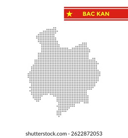 Dotted map of Bac Kan Province in Vietnam