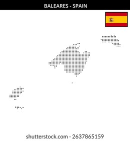 Dotted map of the Balearic Islands