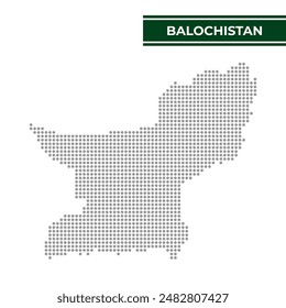 Mapa punteado de Baluchistán es una provincia de Pakistán