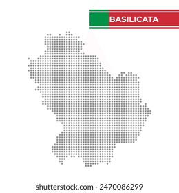 Dotted map of Basilicata Region in Italy