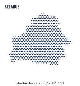 Dotted map of Belarus isolated on white background.