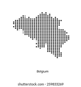 Dotted map of Belgium for your design, concept Illustration.