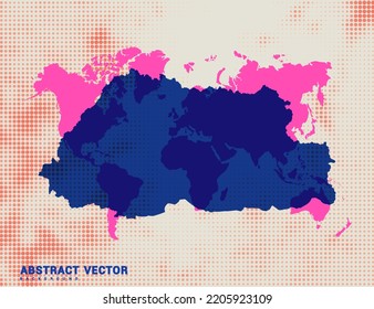 Dotted map of Bhutan vector blue halftone circle design illustration.