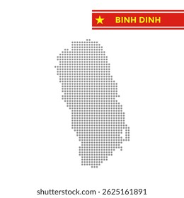 Mapa pontilhado da província de Binh Dinh no Vietnã