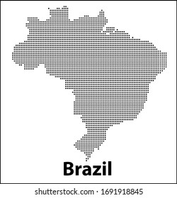 Dotted map of Brazil for your design, concept Illustration.