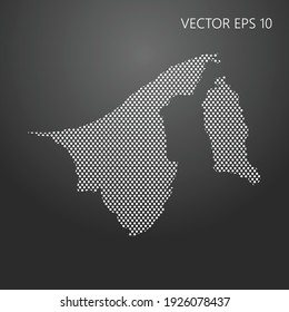 Dotted Karte von Brunei Darussalam. Vektorgrafik EPS10