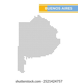 Dotted map of Buenos Aires is a province of Argentina