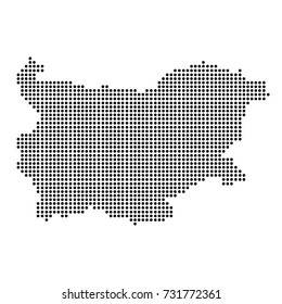 dotted map of Bulgaria