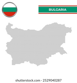 Mapa punteado de Bulgaria con bandera circular