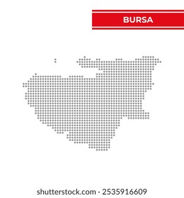 Mapa pontilhado de Bursa é uma província de Turkiye