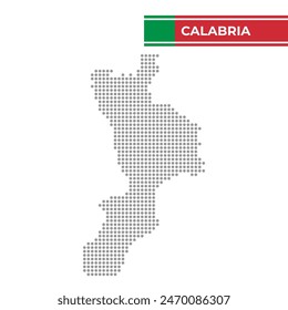 Dotted map of Calabria Region in Italy